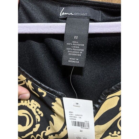 NEW Lane Bryant Sleeveless Shift Dress Womens Plus Size 22 Pleather Accents - Picture 3 of 6